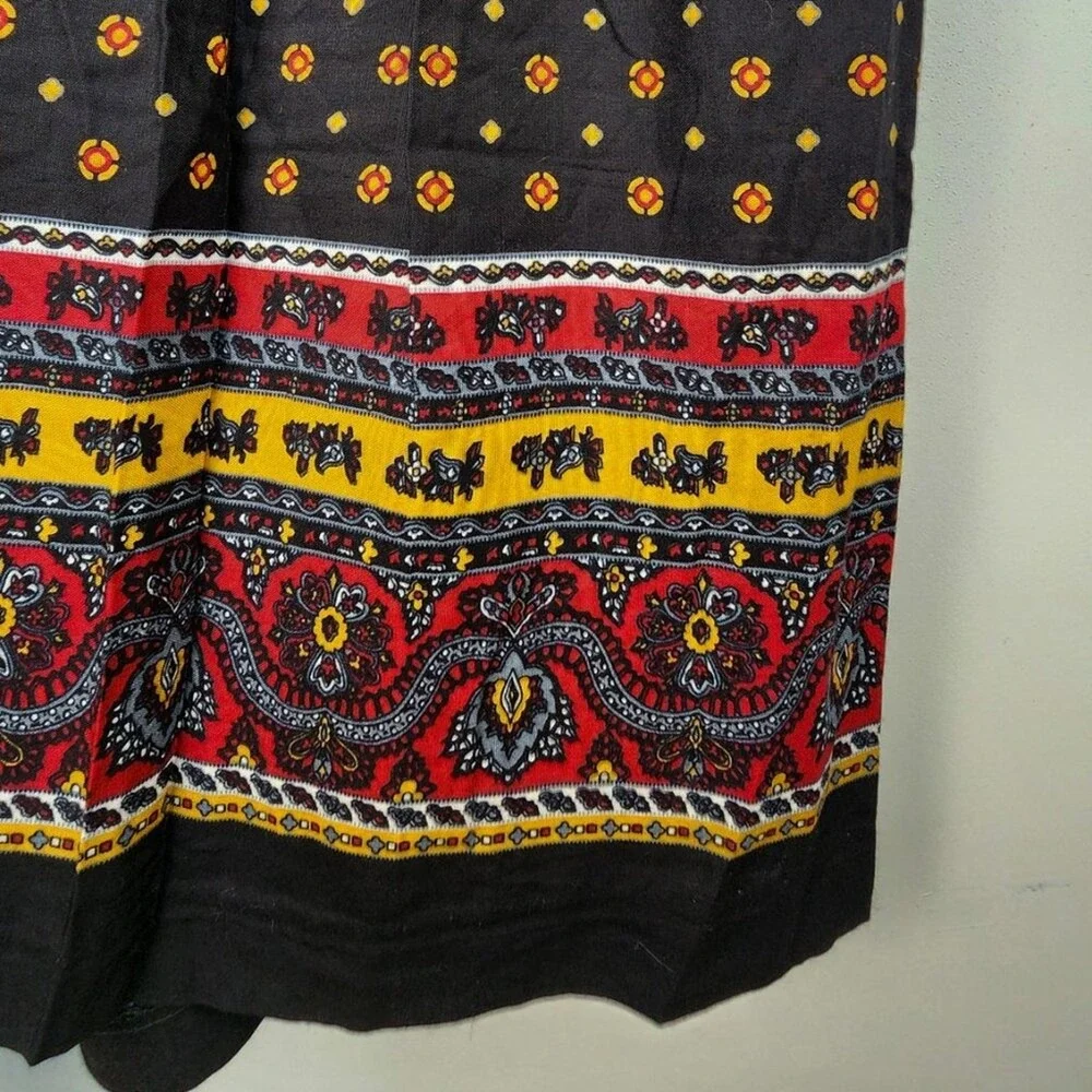 DB Sport by David Benjamin Black Boho Floral Wide Leg‎ Cropped Pants - Picture 4 of 6